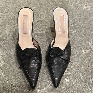 Michael Kors Black Leather Mules